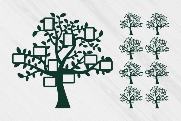 Genealogical Family Tree SVG Clipart Bundle