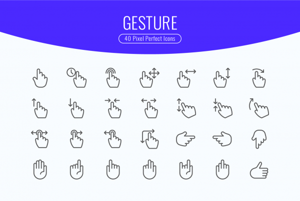 Touch Gestures Line Icons