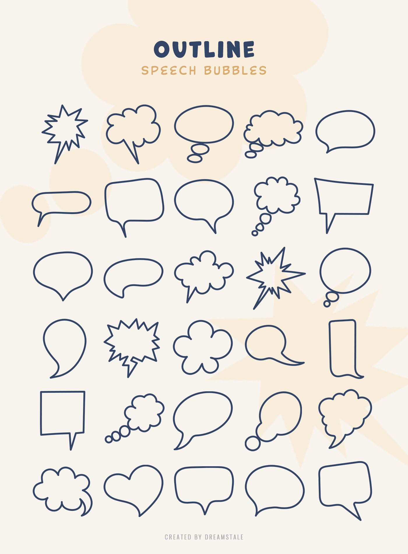Hand Drawn Speech Bubbles Clipart Set 4 svg+xml;charset=utf Hand Drawn Speech Bubbles Clipart Set