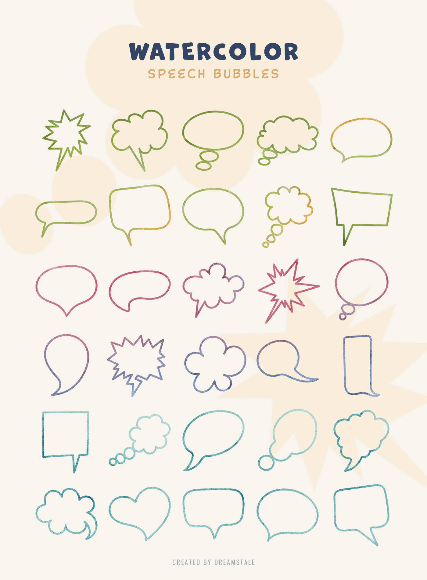 Hand Drawn Speech Bubbles Clipart Set 6 svg+xml;charset=utf Hand Drawn Speech Bubbles Clipart Set