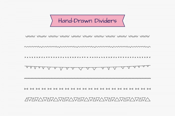 Hand Drawn Text Dividers Clipart Set Hand Drawn Text Dividers Clipart Set