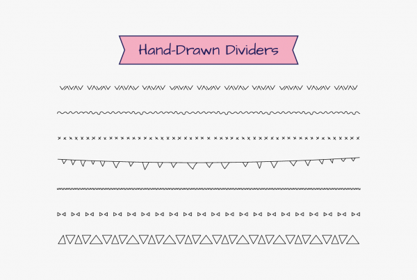 Hand Drawn Text Dividers Clipart Set