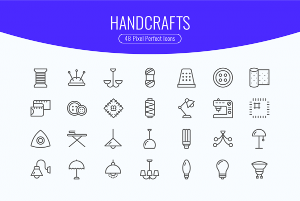 Handcrafts & Lights Line Icons