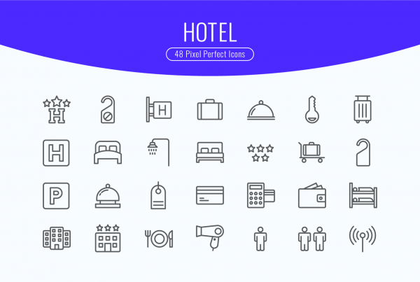 Hotel & Travel Line Icons
