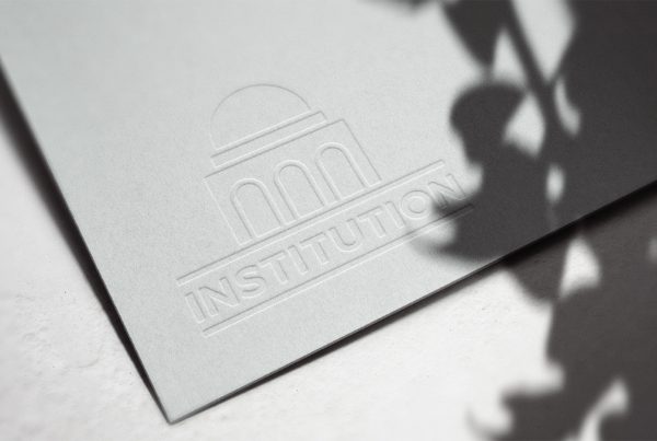 Institution Building Logo Template 2 Vintage Paper Photo Overlays PSD Template Kit