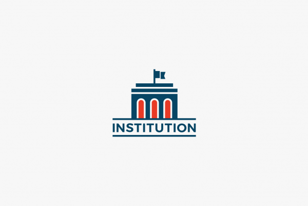 Institution Minimal Building Logo Template 3 Wrinkled Paper Overlays PSD Template