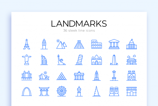 Landmarks Vector Line Icons