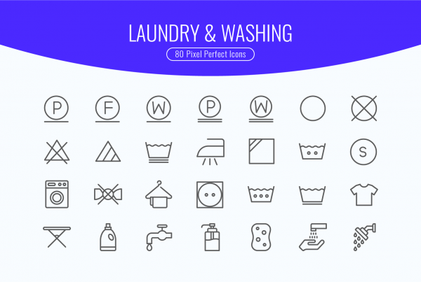 Laundry & Washing Line Icons