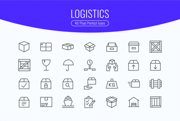 Logistics & Shipping Line Icons