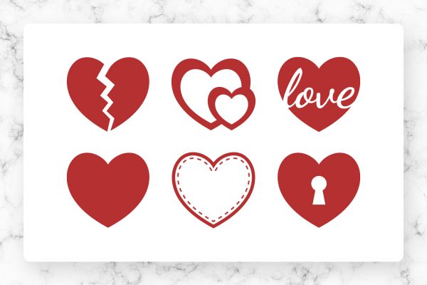 Love & Hearts Clipart Silhouettes 1