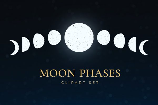 Moon Phases Vector Clipart Set Moon Phases Vector Clipart Set