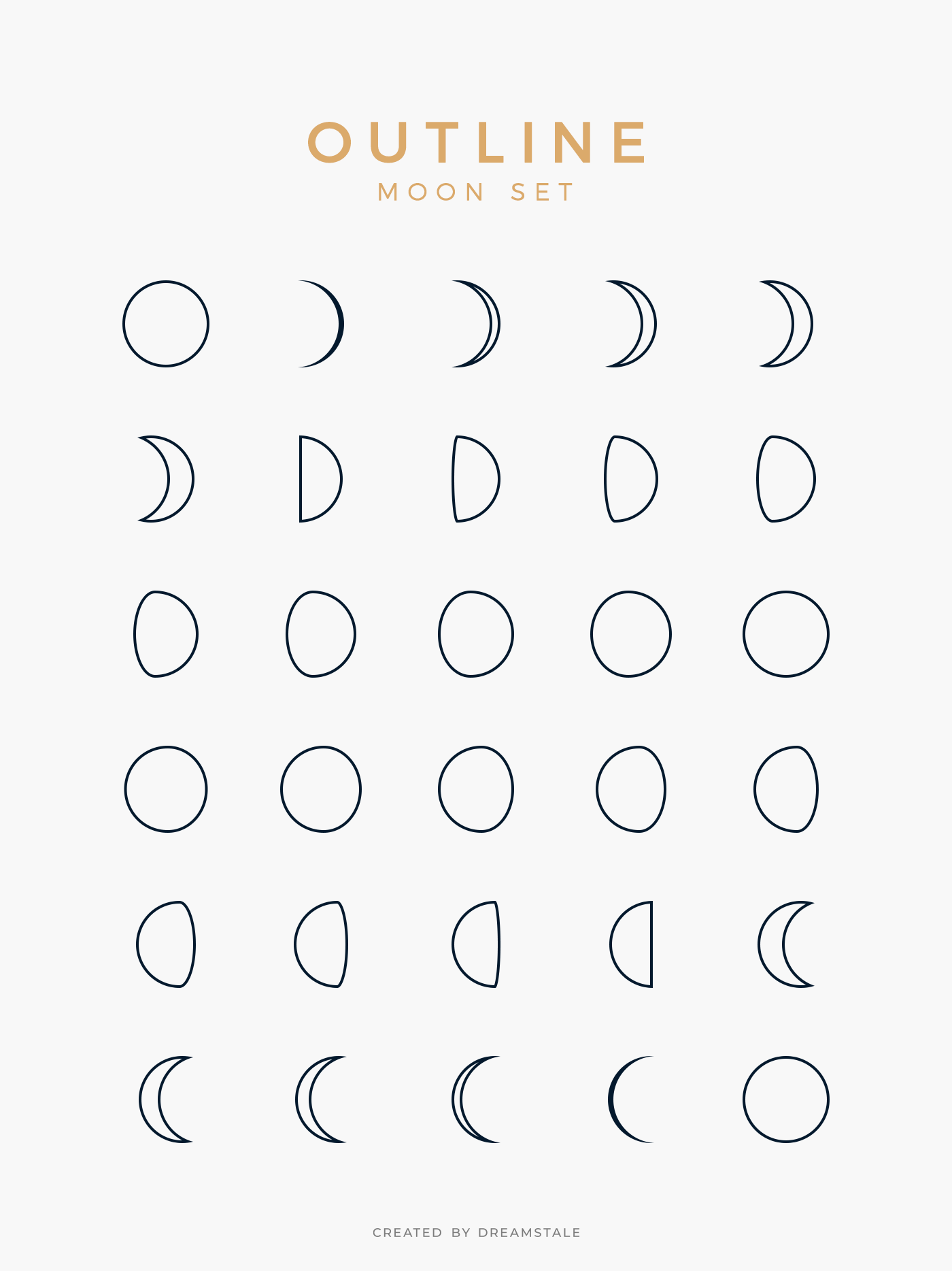 Moon Phases Vector Clipart Set 5 svg+xml;charset=utf Moon Phases Vector Clipart Set