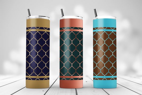 Moroccan Trellis Sublimation Tumbler Designs 1 Moroccan Trellis Sublimation Tumbler Designs 1