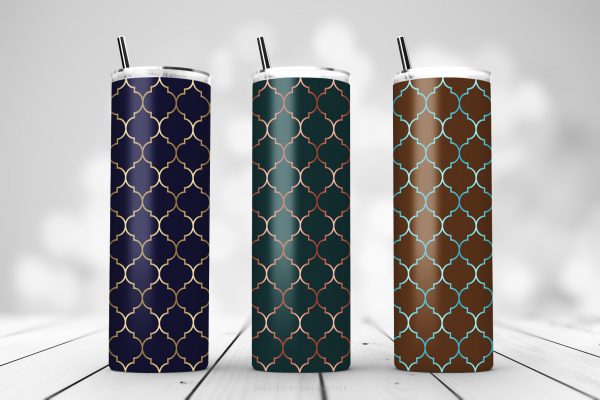 Moroccan Trellis Sublimation Tumbler Wraps Moroccan Trellis Sublimation Tumbler Wraps