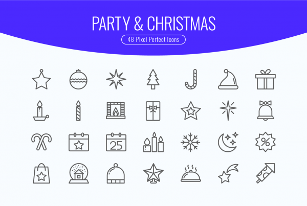 Party & Christmas Line Icons 1