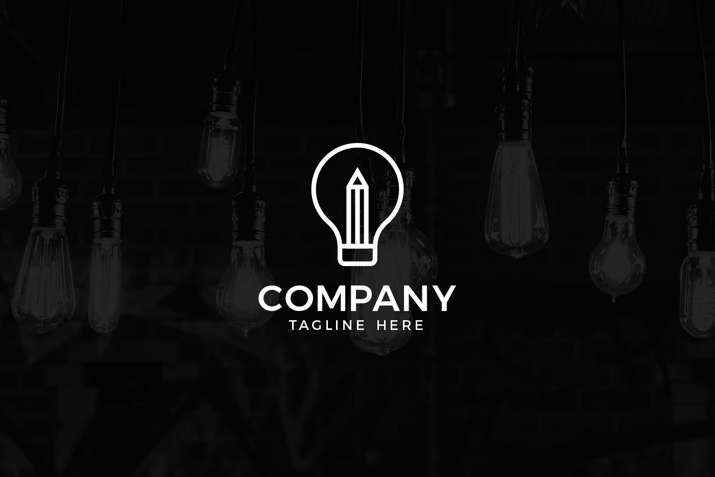 Light Bulb Pencil Logo Template 2 svg+xml;charset=utf Light Bulb Pencil Logo Template