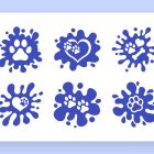 Pet Paw Splashes Clipart