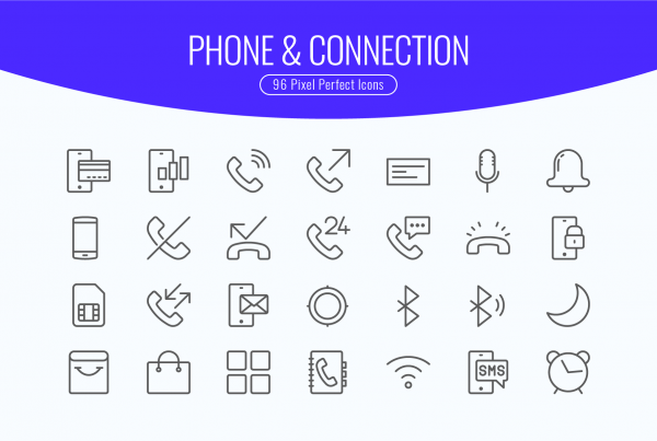 Phone & Connection Line Icons