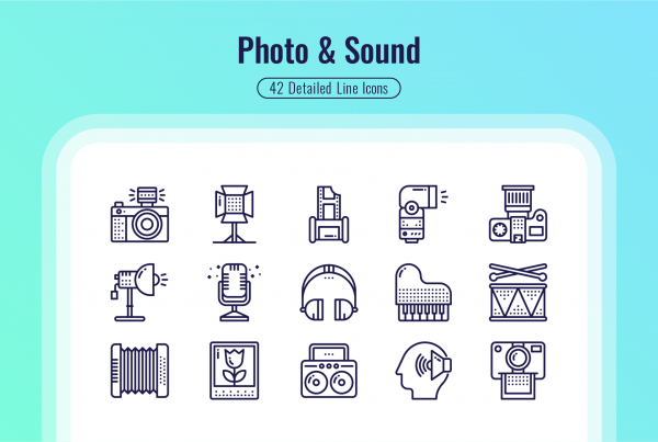 Photo Sound Line Icons 1 Scalable Vector Icons