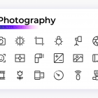 Photography & Camera Minimalistic Vector Line Icons
