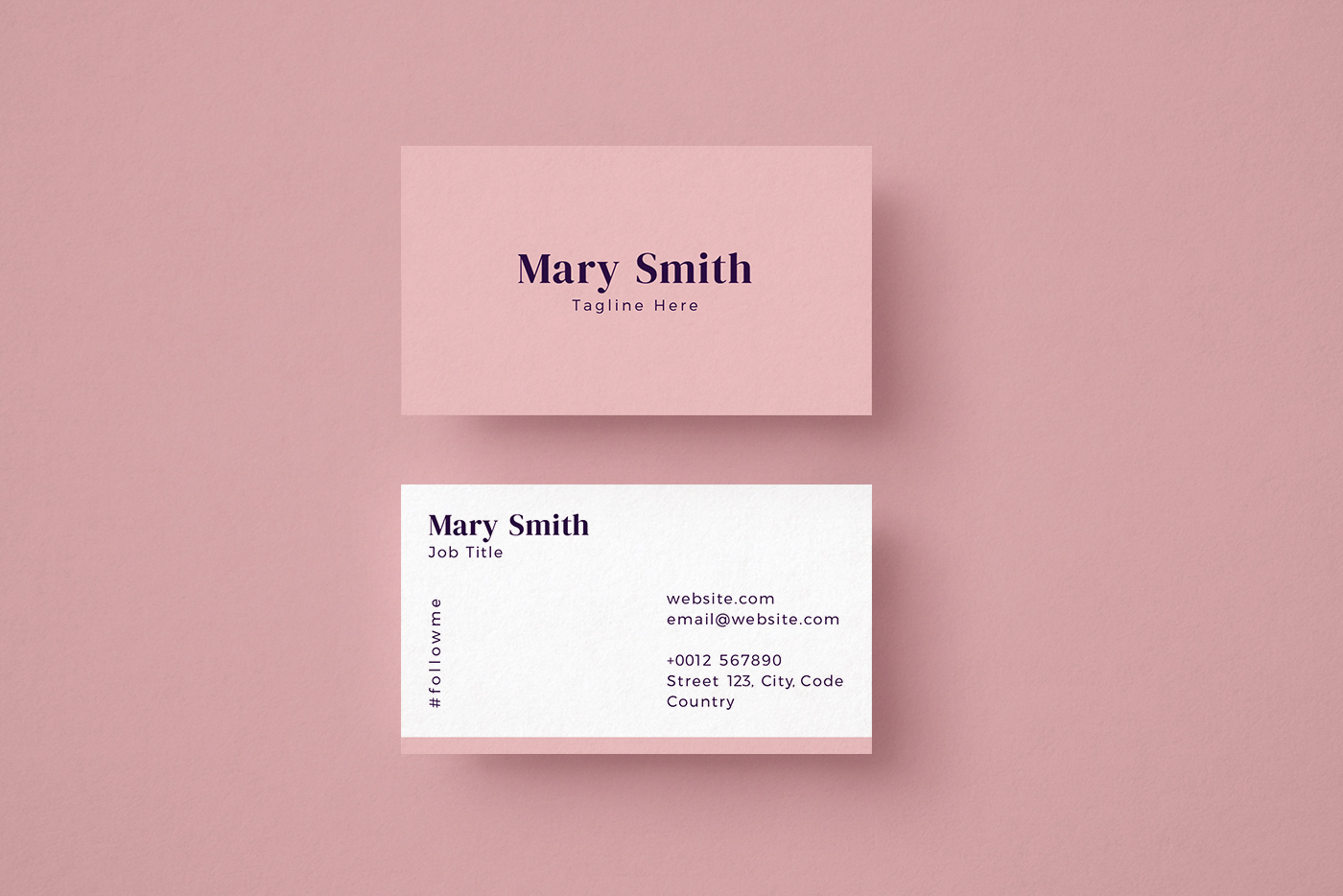 Pink Simplistic Business Card Template 1 svg+xml;charset=utf Pink Simplistic Business Card Template