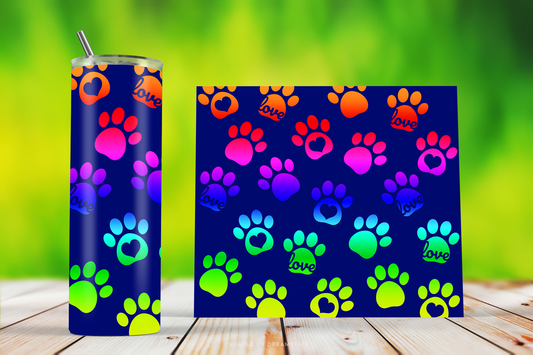 Rainbow Paw Prints Sublimation Tumbler Designs 2 svg+xml;charset=utf Rainbow Paw Prints Sublimation Tumbler Designs