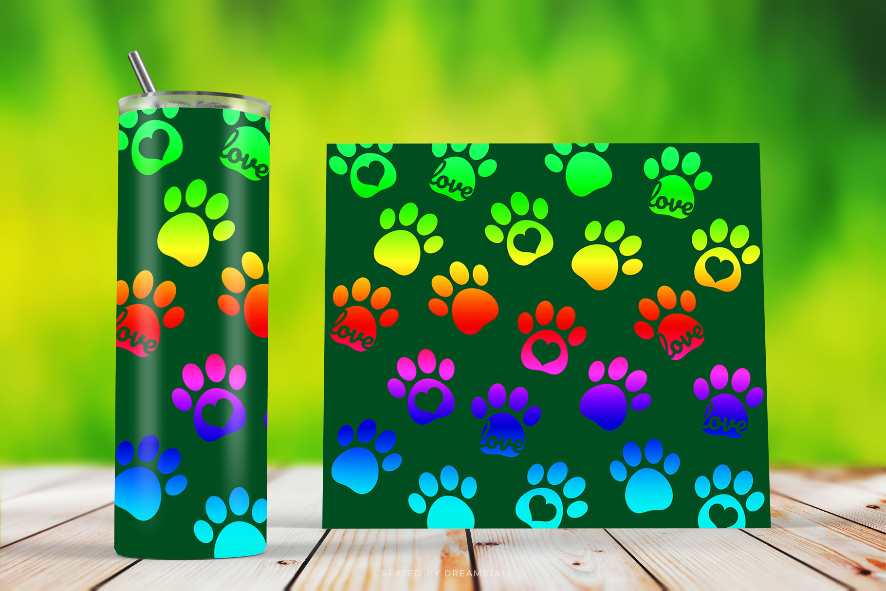 Rainbow Paw Prints Sublimation Tumbler Designs 3 svg+xml;charset=utf Rainbow Paw Prints Sublimation Tumbler Designs