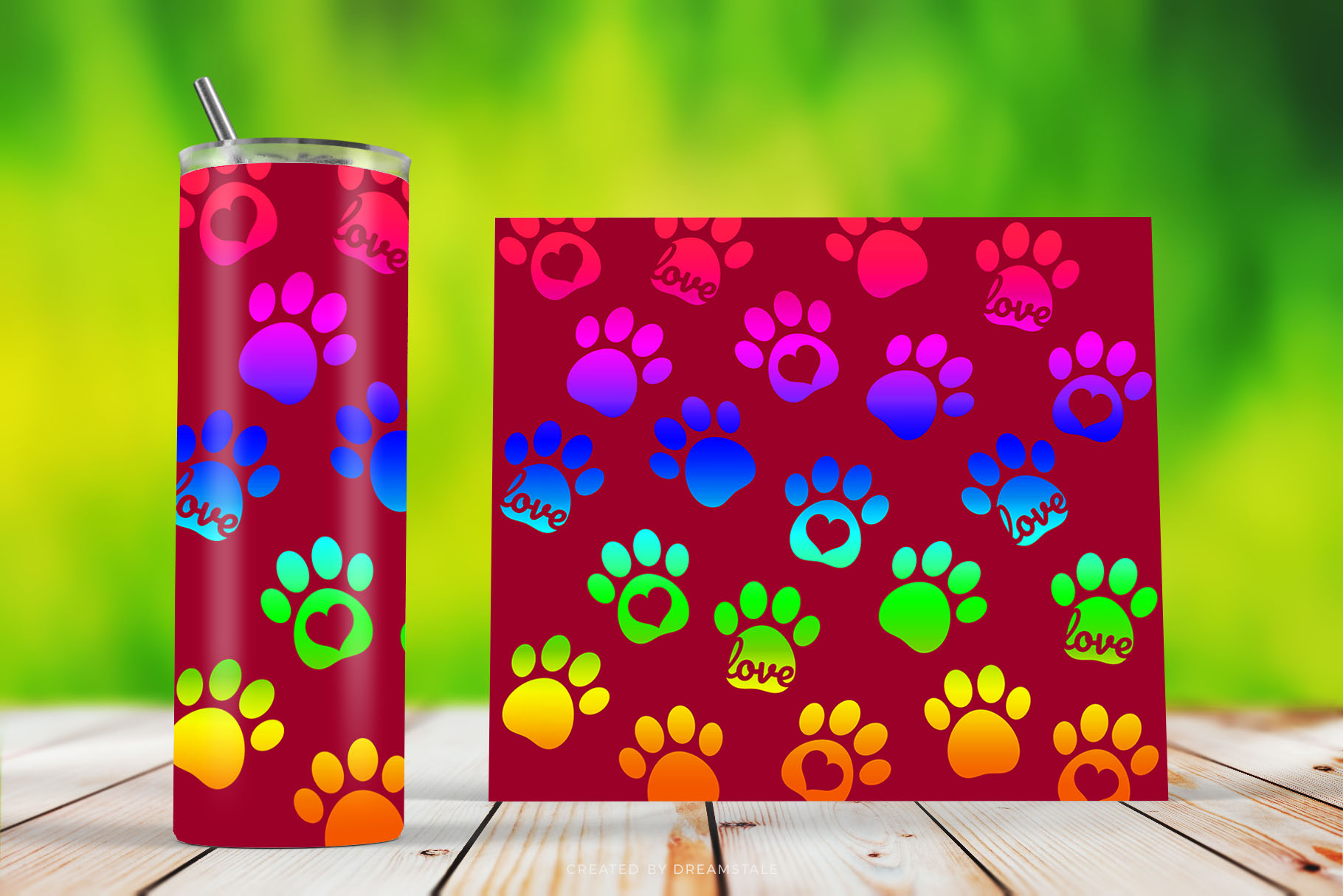 Rainbow Paw Prints Sublimation Tumbler Designs 4 svg+xml;charset=utf Rainbow Paw Prints Sublimation Tumbler Designs