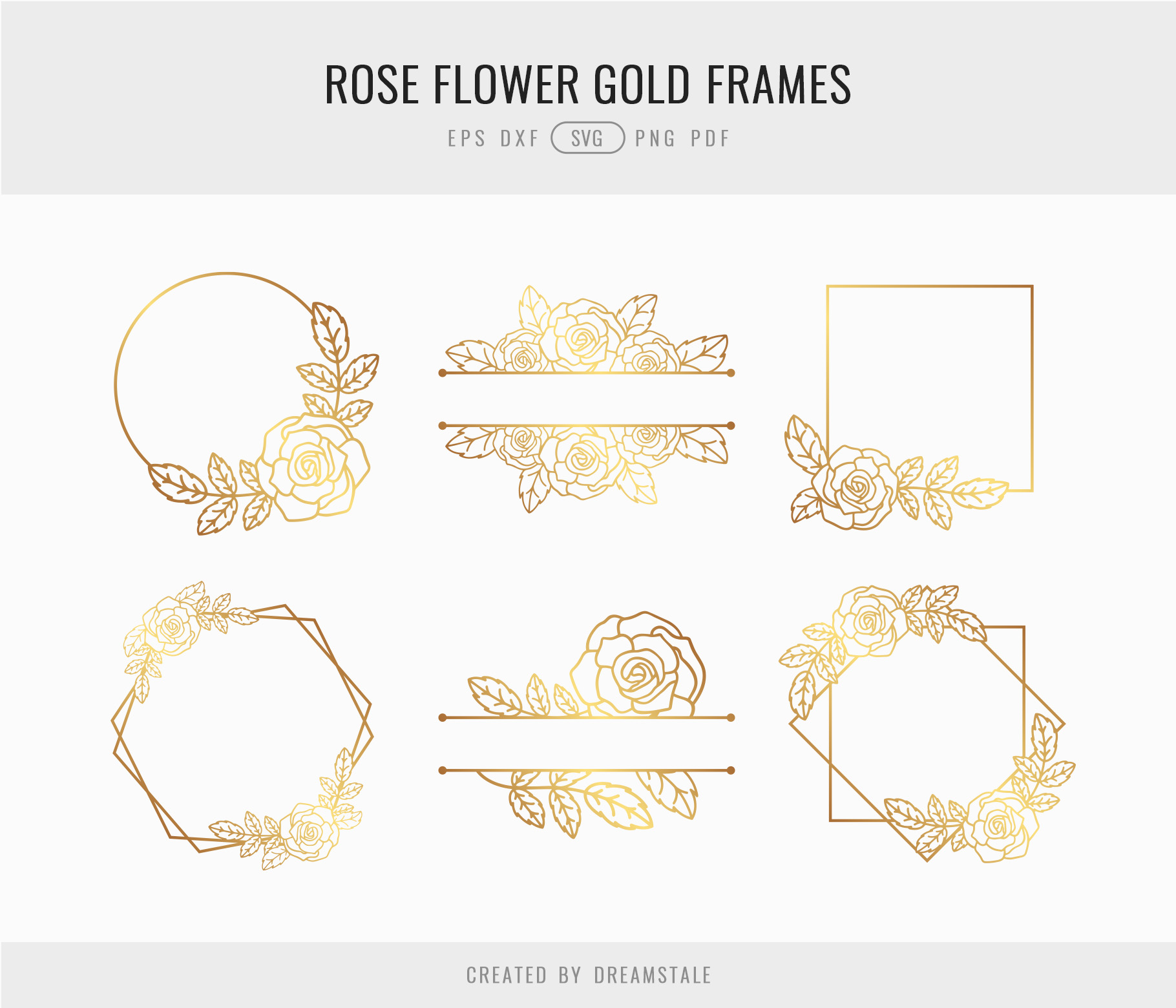 Rose Flower Gold Frames 4 svg+xml;charset=utf Rose Flower Gold Frames