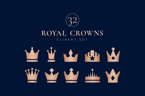 Royal Crowns Clipart Set 1 Royal Crowns Vector Clipart Set