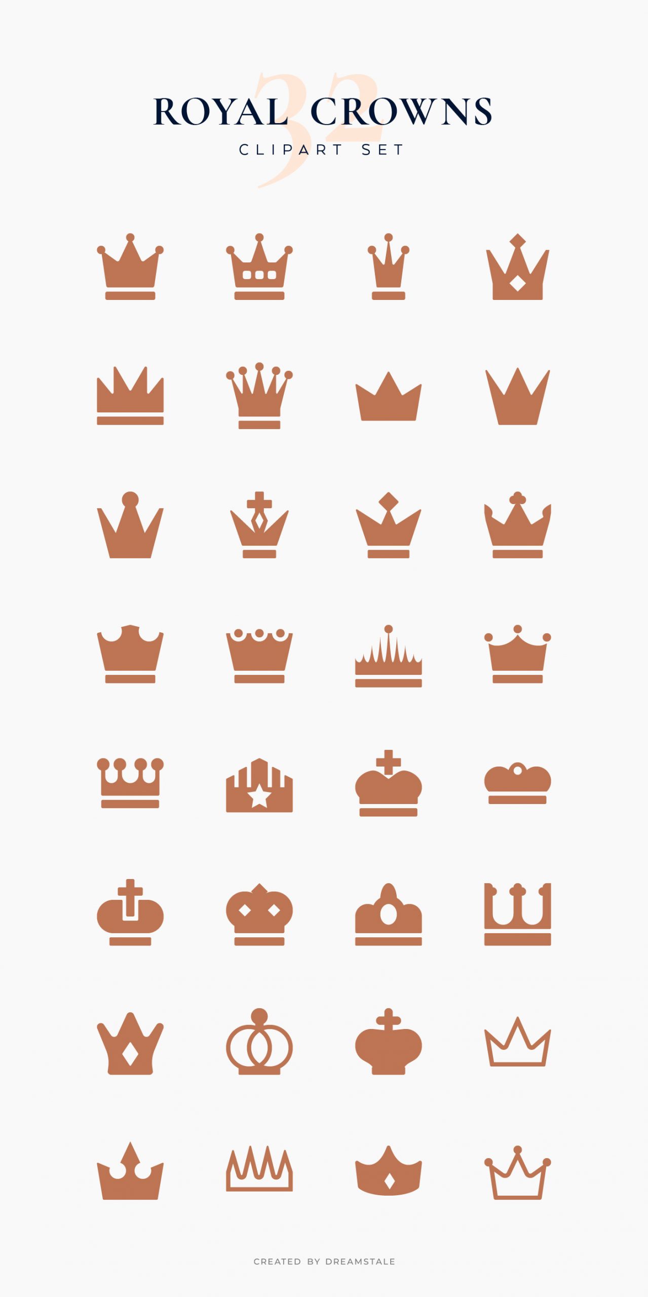Royal Crowns Vector Clipart Set 4 svg+xml;charset=utf Royal Crowns Vector Clipart Set