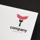 Sausage Fork Logo Template 2 Minimalist Vector Logo Templates Bundle Vol. 1