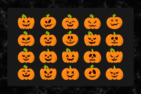 Scary Halloween Pumpkins SVG Clipart Bundle