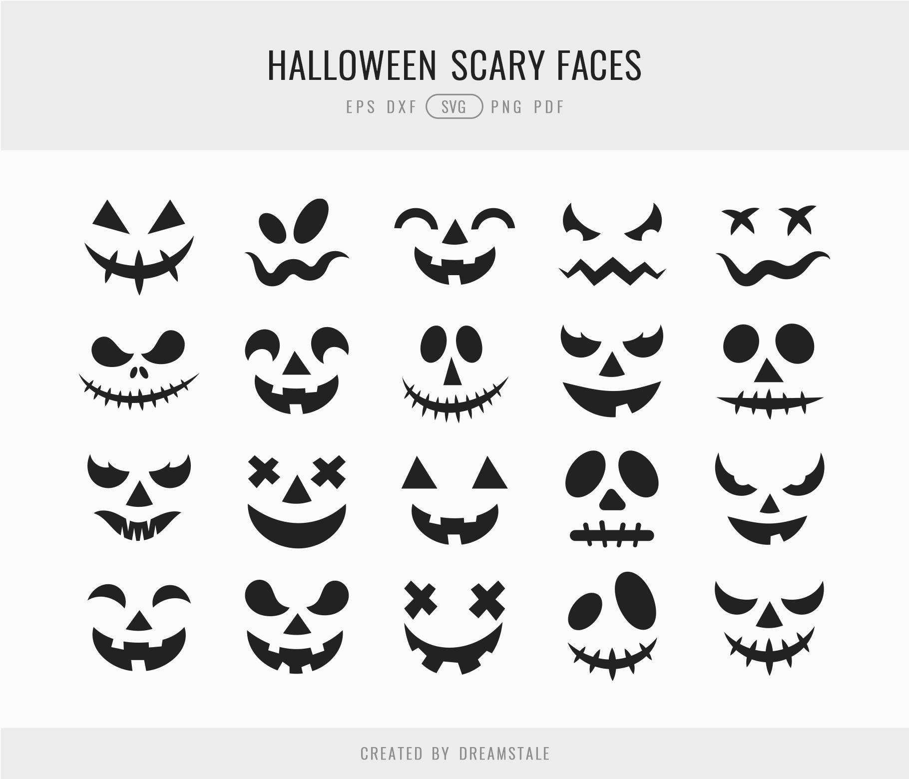 Scary Halloween Pumpkin Faces SVG Clipart Bundle 4 svg+xml;charset=utf Scary Halloween Pumpkin Faces SVG Clipart Bundle