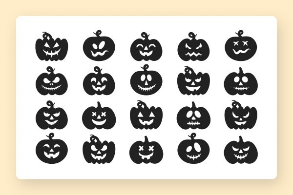 Scary Halloween Pumpkin SVG Clipart Bundle