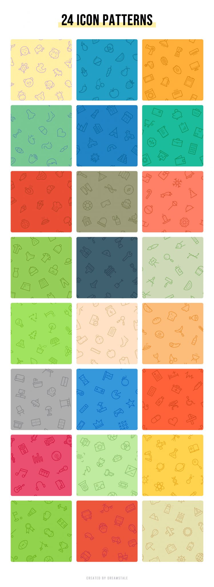 Seamless Icon Patterns & Backgrounds - Dreamstale