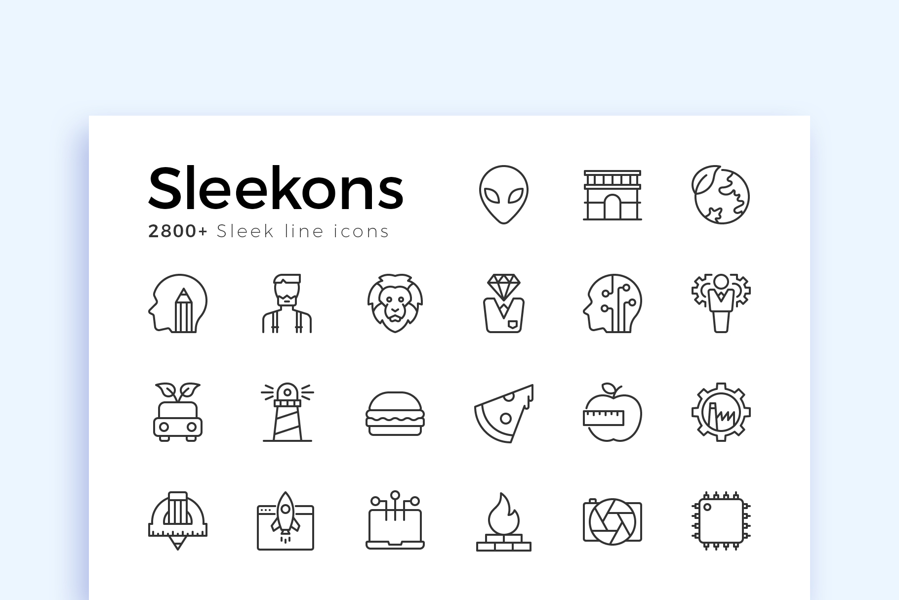 Sleekons 2800 Sleek Line Icons 1