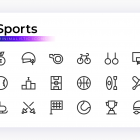 Sports & Recreation Minimalistic Vector Line Icons
