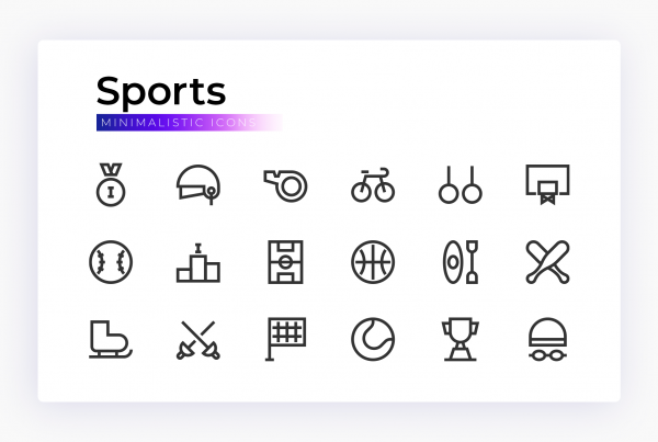 Sports & Recreation Minimalistic Vector Line Icons