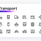 Transport & Travel Minimalistic Vector Line Icons