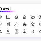 Travel & Tourism Minimalistic Vector Line Icons