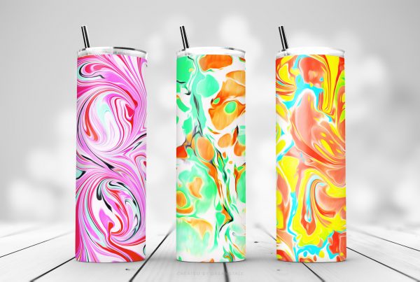 Swirly Marble Tumbler Sublimation Designs