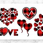 Valentines Day Buffalo Plaid SVG Clipart