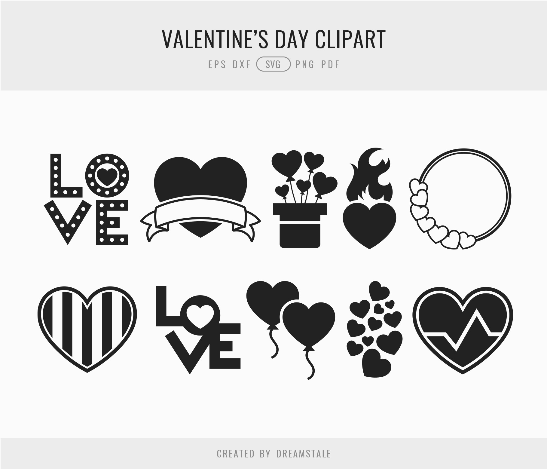 Valentine's Day SVG Clipart Bundle 4 svg+xml;charset=utf Valentine's Day SVG Clipart Bundle