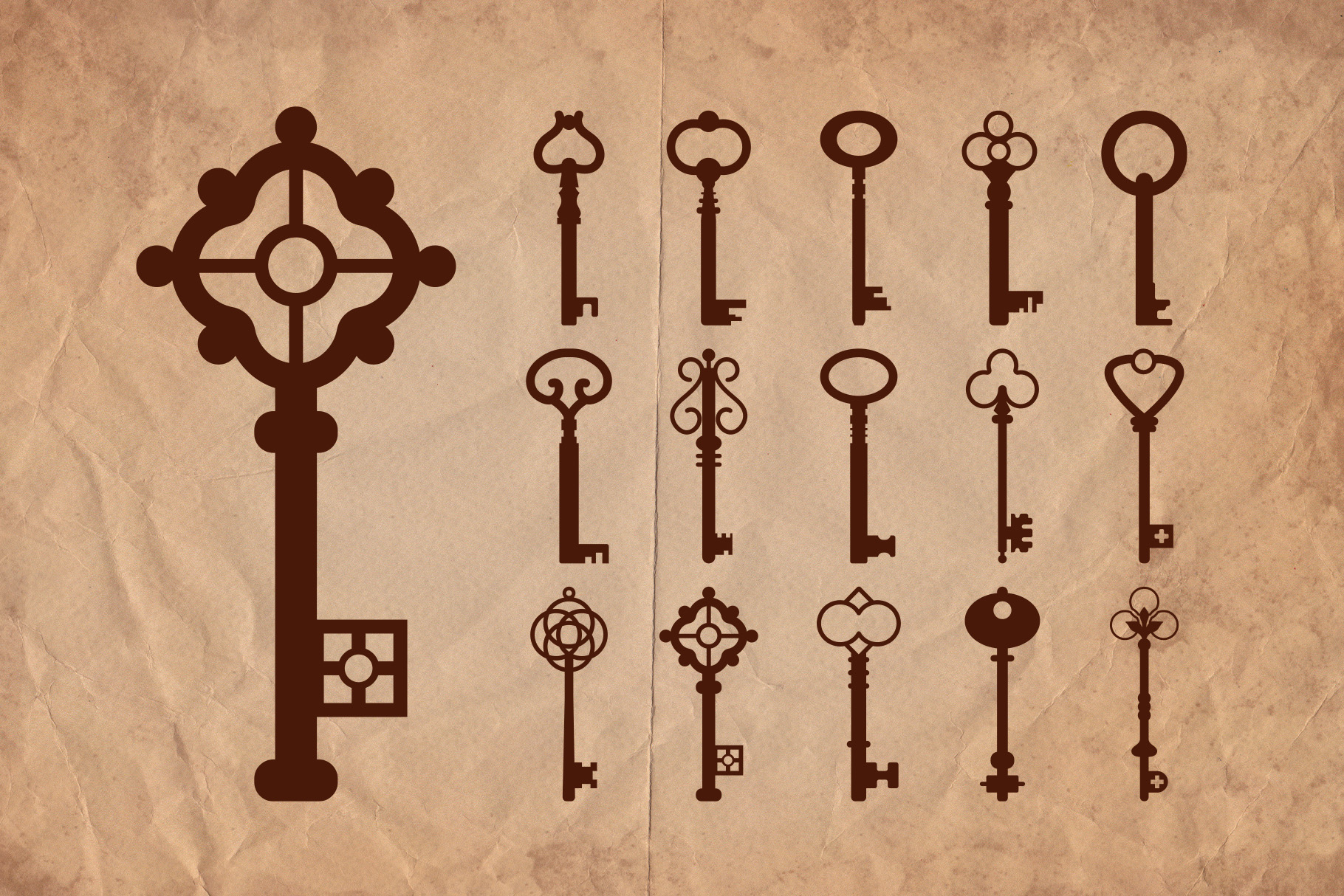 Vintage Keys SVG Clipart Bundle 1 Vintage Keys SVG Clipart Bundle