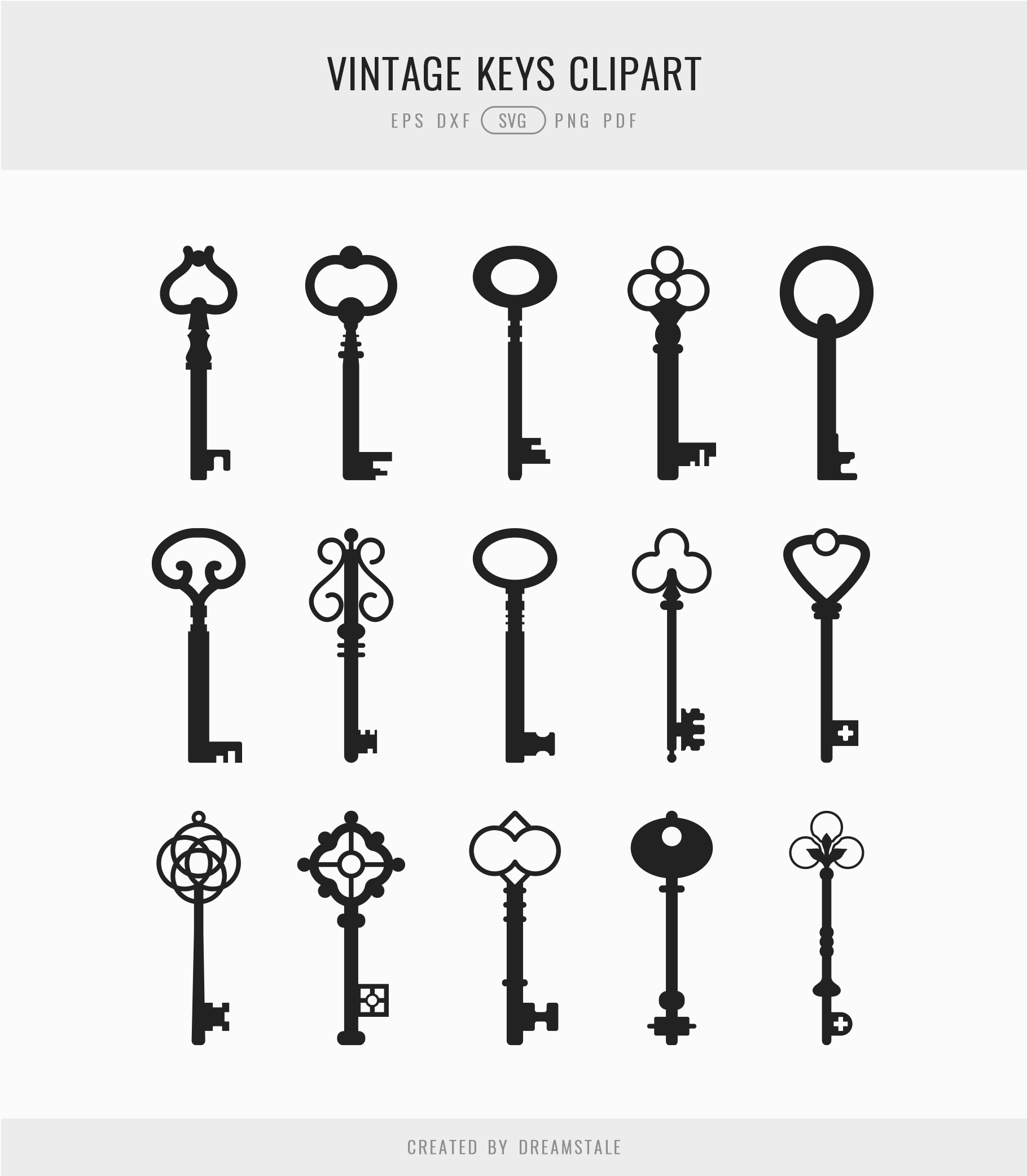 Vintage Keys SVG Clipart Bundle 4 svg+xml;charset=utf Vintage Keys SVG Clipart Bundle