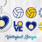 Volleyball Sports SVG Clipart Silhouettes