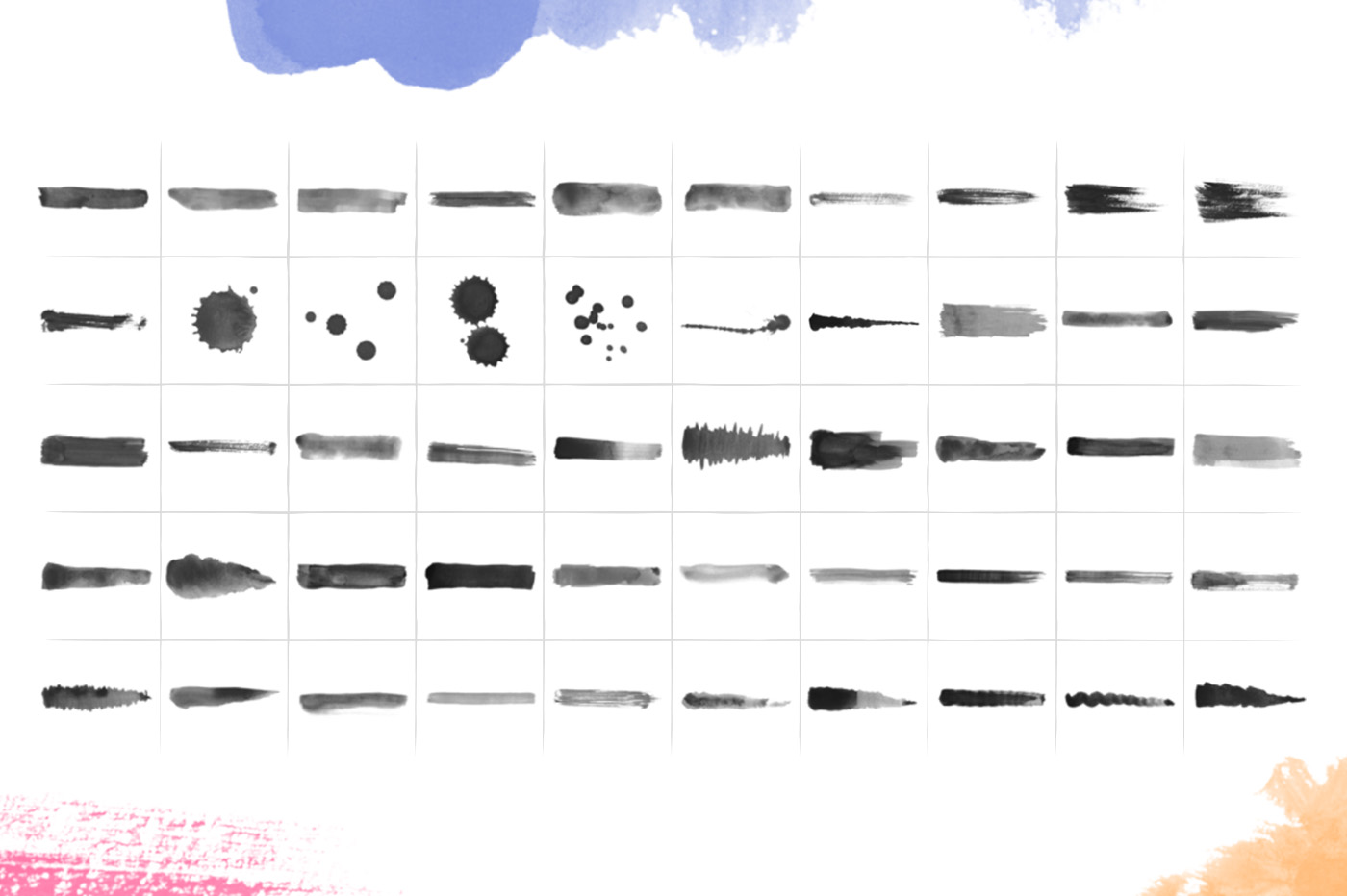Watercolor Brushes Kit 3 svg+xml;charset=utf Watercolor Brushes Kit