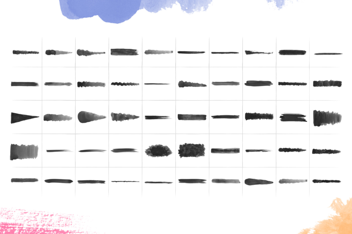 Watercolor Brushes Kit 4 svg+xml;charset=utf Watercolor Brushes Kit