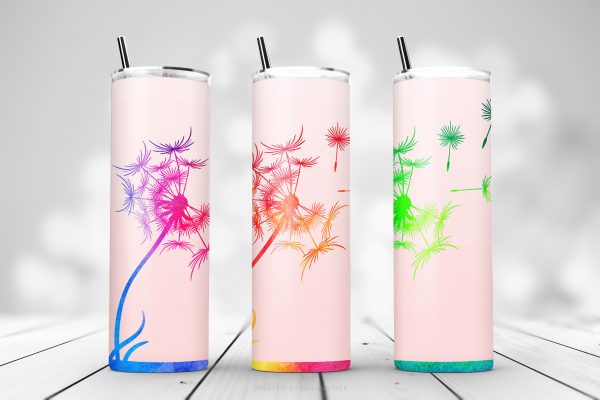 Watercolor Dandelion Seeds Sublimation Tumbler Designs Watercolor Dandelion Seeds Sublimation Tumbler Designs